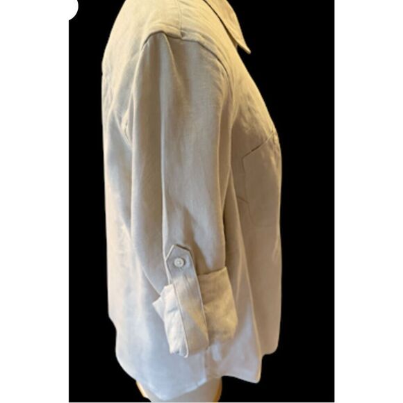 Lauren Ralph Lauren Women’s Linen Blouse Roll Tab Sleeves Plus Sz. 2X - Picture 9 of 14